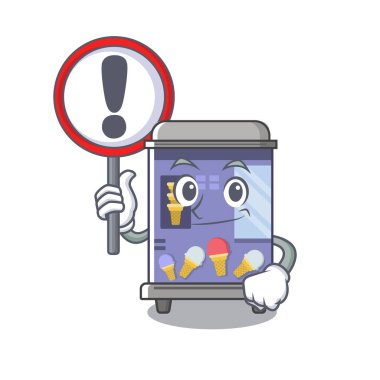 Işareti dondurma otomat karikatür ile karakter kurdu