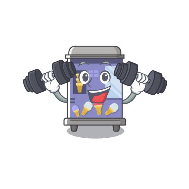 Fitness dondurma otomat karikatür karakter kurdu