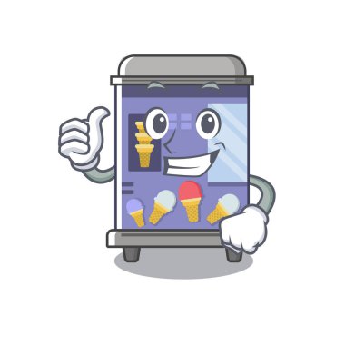 Thumbs up dondurma otomat karikatür izole