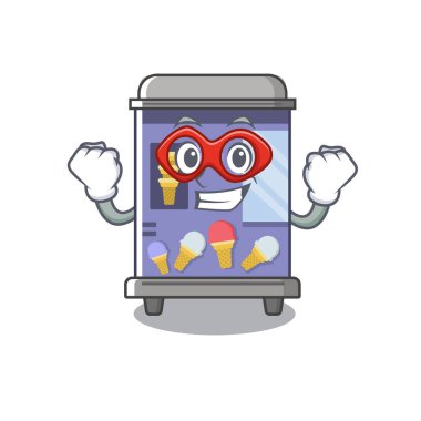 Süper kahraman dondurma otomat karikatür izole