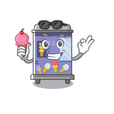 Dondurma dondurma otomat ile karikatür izole
