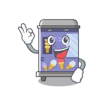 Tamam dondurma otomat karikatür izole