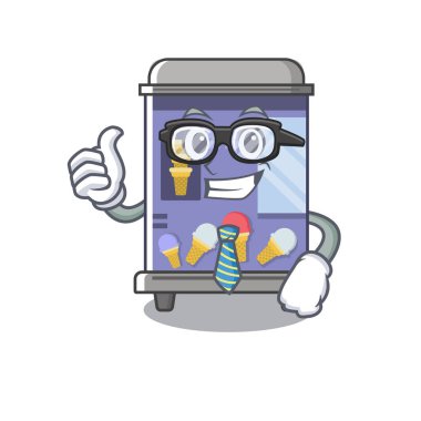İşadamı dondurma otomat karikatür izole