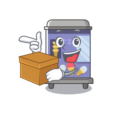 Kutu dondurma otomat karikatür izole ile