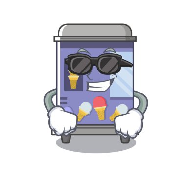 Süper serin dondurma otomat karikatür izole