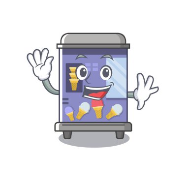 Sallanan dondurma otomat karikatür izole