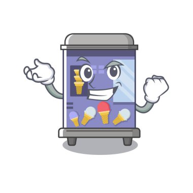 Başarılı dondurma otomat karikatür izole