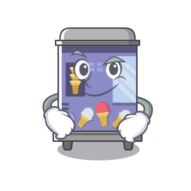 Sırıtan dondurma otomat karikatür izole