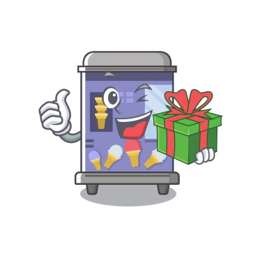 Hediye dondurma otomat maskot şekli ile