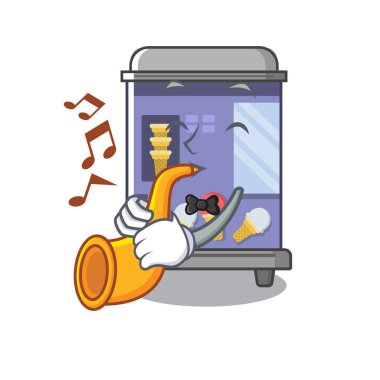 Trompet dondurma otomat maskot şekli ile