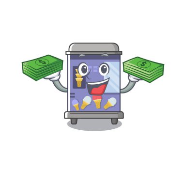 Para çantası dondurma otomat maskot şekli ile
