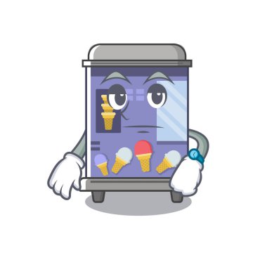 Bekleyen dondurma otomat bir karakter