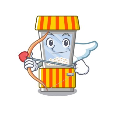 Cupid patlamış mısır otomat karikatür izole maskot