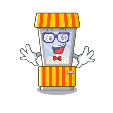 Bir karakter geek patlamış mısır otomat