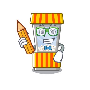 Bir karakter öğrenci patlamış mısır otomat