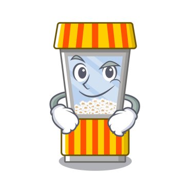 Bir karakterde sırıtan patlamış mısır otomatı