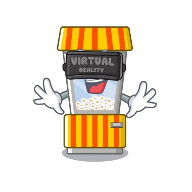 Sanal gerçeklik patlamış mısır otomat karikatür oluşur