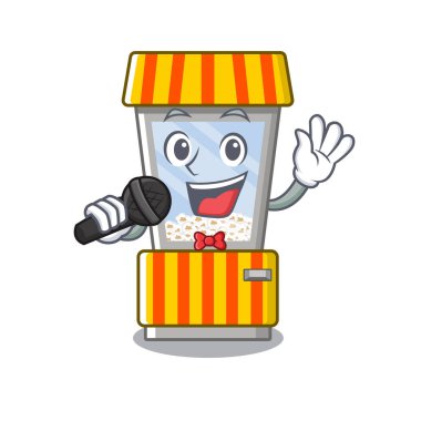 Singing patlamış mısır otomat karikatür oluşur