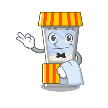 Garson patlamış mısır otomat karikatür oluşur