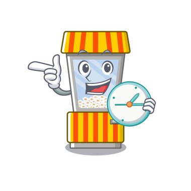 Para çantası ile patlamış mısır otomat karikatür oluşur