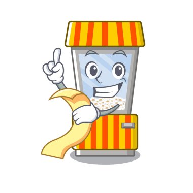 Menü patlamış mısır otomat ile karikatür oluşturulur