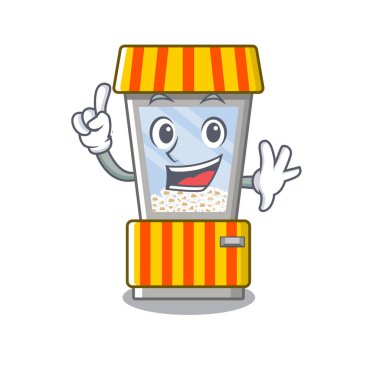 Maskot şeklinde parmak patlamış mısır otomat