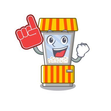 Maskot şeklinde köpük parmak patlamış mısır otomat