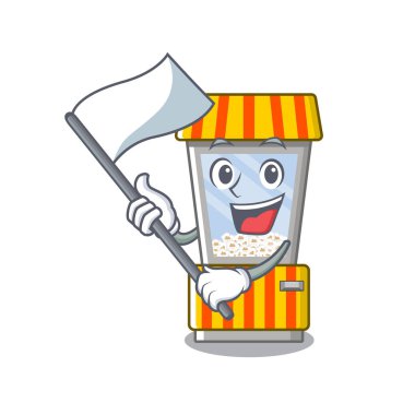 Maskot şeklinde bayrak patlamış mısır otomat ile