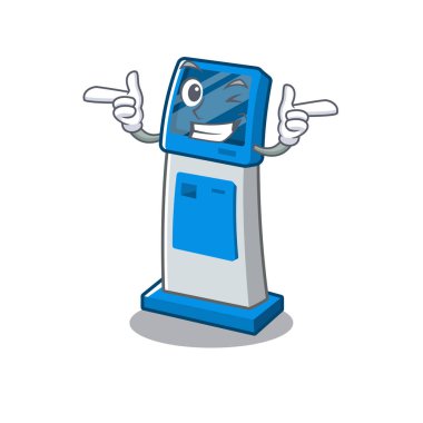 Karikatür şeklinde wink bilgi dijital kiosk