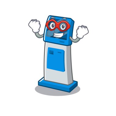 Çizgi film şeklinde süper kahraman bilgi dijital kiosk