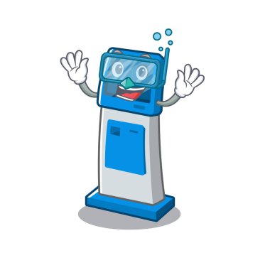 Karikatür şeklinde dalış bilgileri dijital kiosk