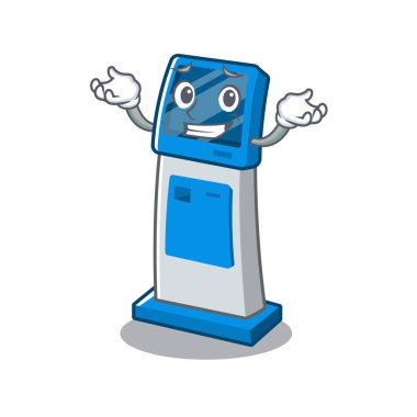 Karikatür şeklinde sırıtarak bilgi dijital kiosk