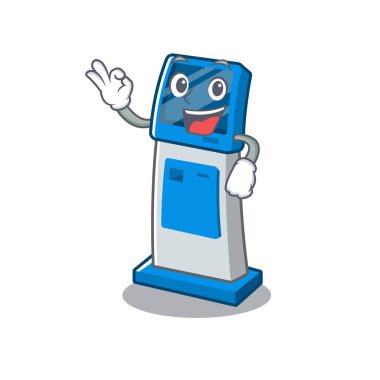 Karikatür şeklinde tamam bilgi dijital kiosk