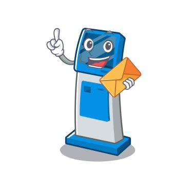 Karikatür şeklinde zarf bilgileri dijital kiosk ile