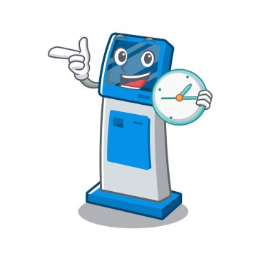 Karikatür şeklinde saat bilgileri dijital kiosk ile