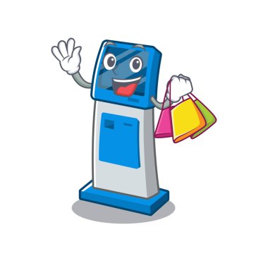 Karikatür şeklinde alışveriş bilgileri dijital kiosk