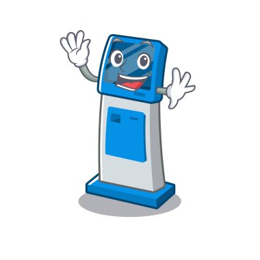 Karikatür şeklinde bilgi dijital kiosk sallayarak