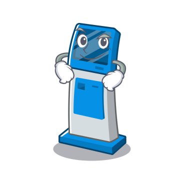 Karikatür şeklinde bilgi dijital kiosk sırıtarak