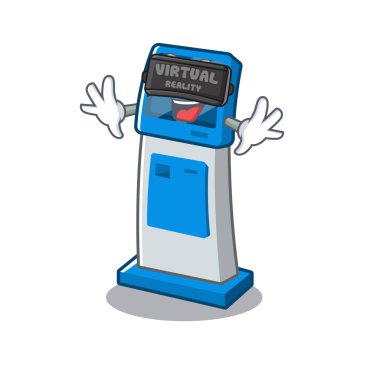 Sanal gerçeklik bilgileri dijital kiosk maskot izole