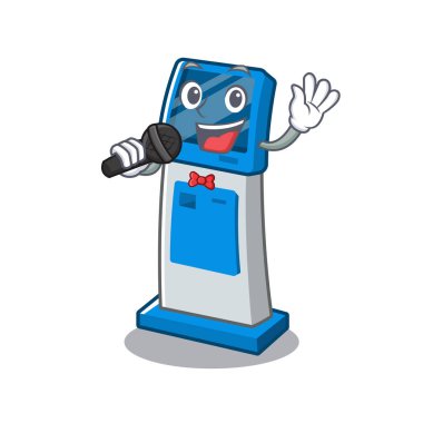 Şarkı bilgileri dijital kiosk maskot izole