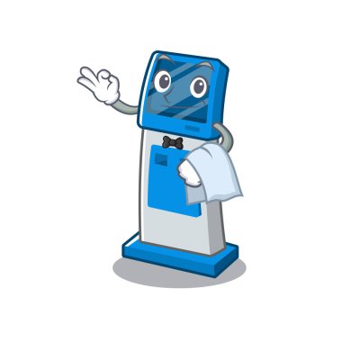 Garson bilgileri dijital kiosk maskot izole