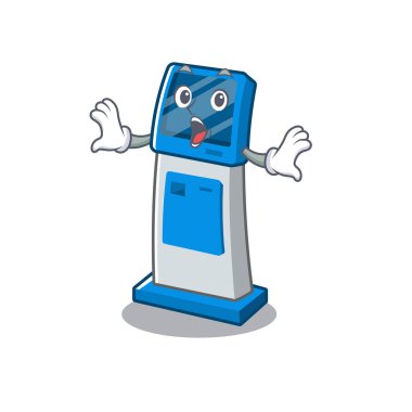 Sürpriz bilgiler dijital kiosk maskot izole