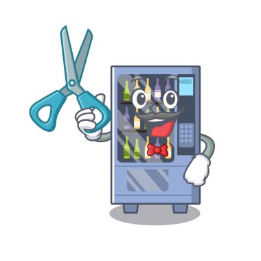 Karakter masasında Berber karikatür şarap otomat