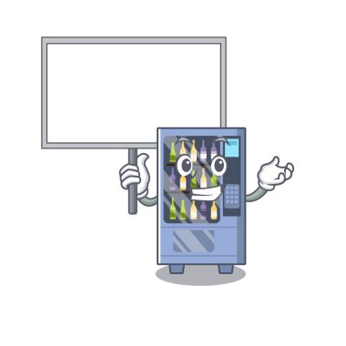 Karakter masasında tahta karikatür şarap otomat getir