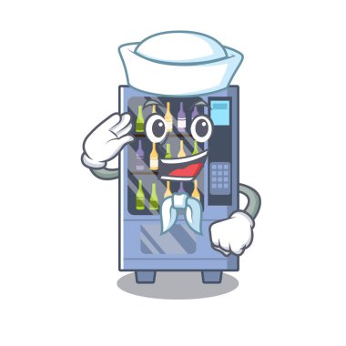 Karakter masasında Denizci karikatür şarap otomat