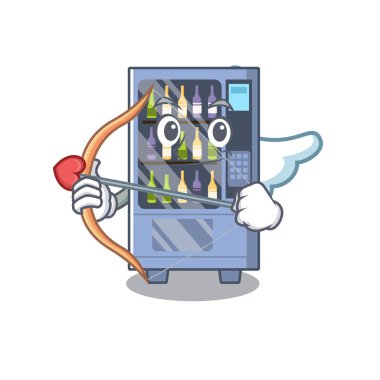 Karakter masasında Cupid karikatür şarap otomat