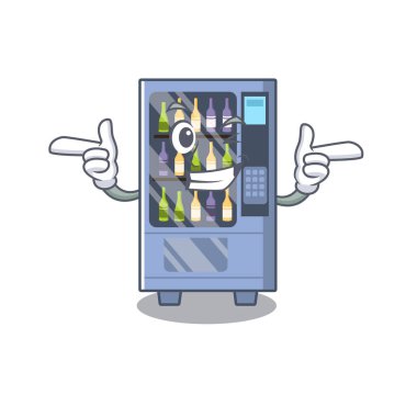 Bir maskot üzerinde Wink şarap otomat