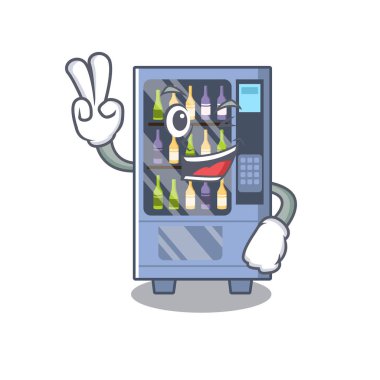 Bir maskot üzerinde iki parmak şarap otomat