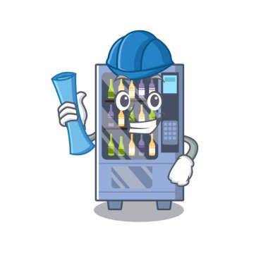 Bir maskot üzerinde Mimar şarap otomat