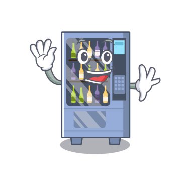 Bir maskot üzerinde sallayarak şarap otomat